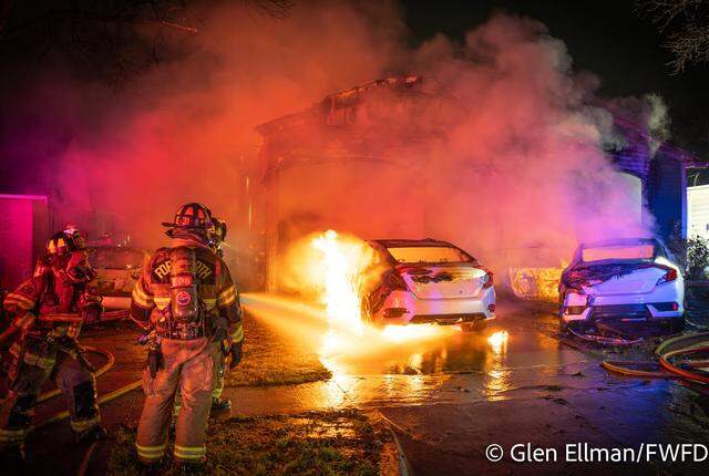 Five vehicles were destroyed in an early morning house fire in south Fort Worth on Wednesday, March 25. Officials say the blaze was accidental.